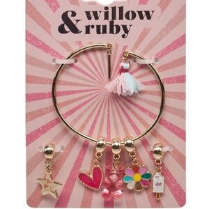 Willow & Ruby Kids Charm Bracelet Set Gold Charm Jewelry New
